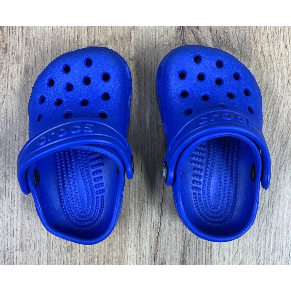 Croc Kids Clogs Slip On Shoes 207011 Adjustable Straps Blue Toddlers Size 2/3 - Picture 9 of 15